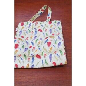 MILLY GREEN COTTON COATED WATERPROOF FEATHERS TOTE BAG PURSE LG SATCHEL